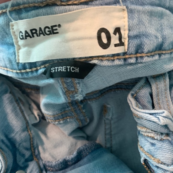 Ripped garage light wash girlfriend jeans. - Picture 4 of 8